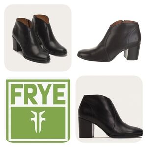 Frye - Nora Zip Short Ankle Leather Boots Black Women's Size US 8.5M